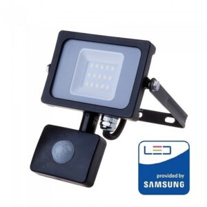 Proiettore Led 10W Luce Natura Con sensore Movimento 800 Lumen Nero